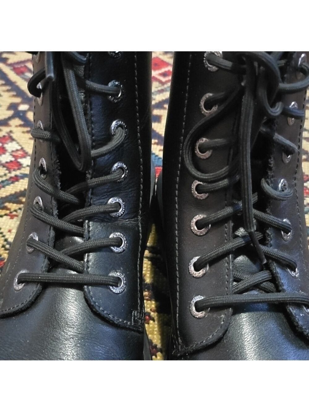 Doc Martens Luana 7 Eyelet Black Lace Up Boots AW004 US L 10 EUC - Picture 5 of 12